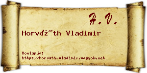 Horváth Vladimir névjegykártya